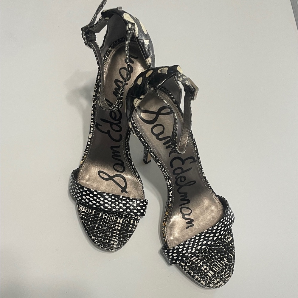 Sam Edelman Black and White Patterned Heels